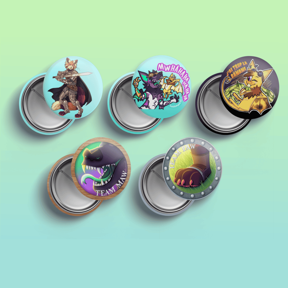 Pack de 5 badges ronds "Medieval Fantasy"